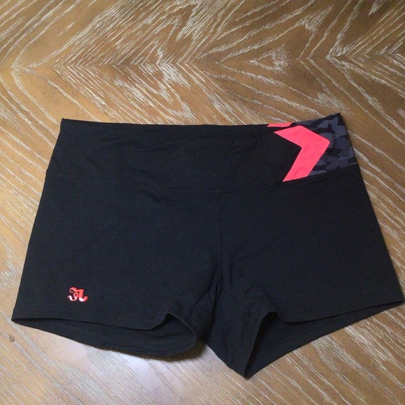 Jo+Jax Dancewear Womens Black/Coral Chevron Shortie Booty Dance Shorts Size Med - Picture 2 of 11